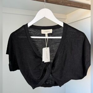 NWT L*Space Black Wrap Tie Front Crop Top